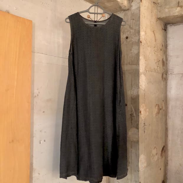 Muted Charcoal Pattern Sleeveless Dress