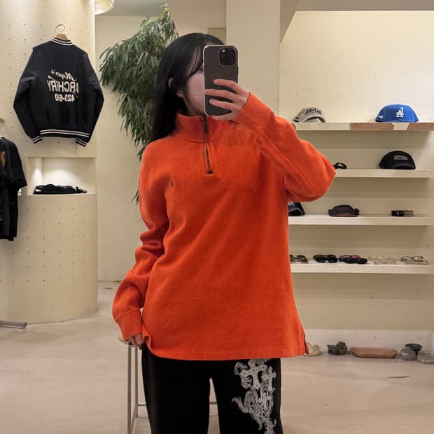 폴로 랄프로렌 하프 집업 니트 오렌지 U215