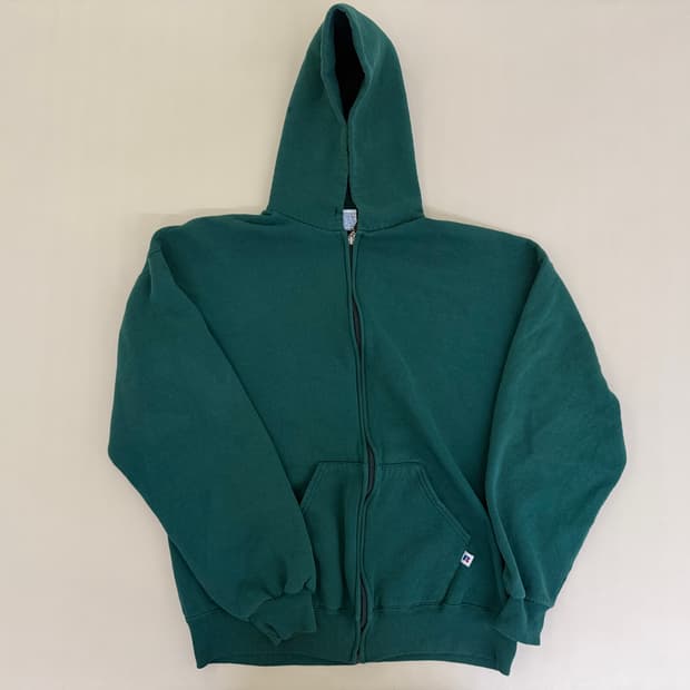 [XL] 90s 러셀 애슬레틱 포레스트 그린 집업 후드
