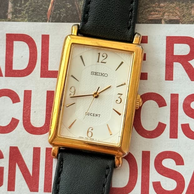 Seiko 세이코 쿼츠 Lucent 탱크 골드 1996