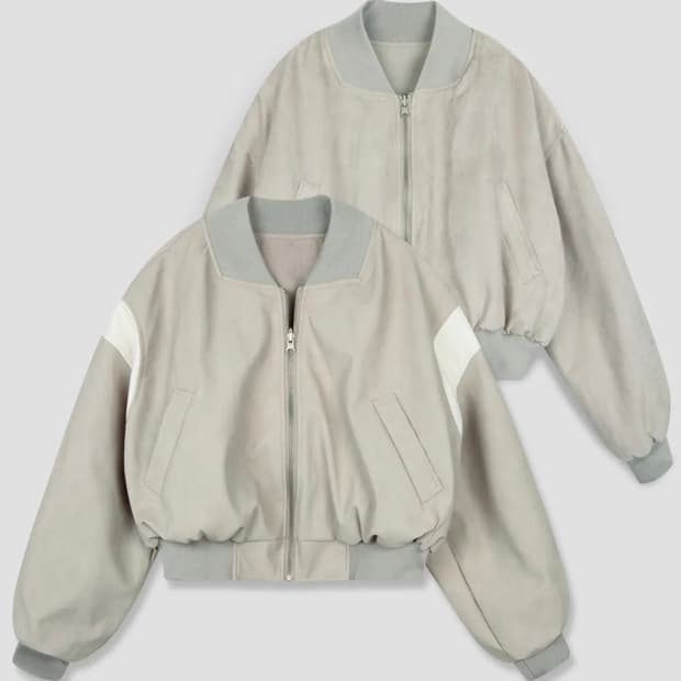 플레이스 스튜디오 리버시블 레더 자켓 바시티 블루종 점퍼 베이지 판매