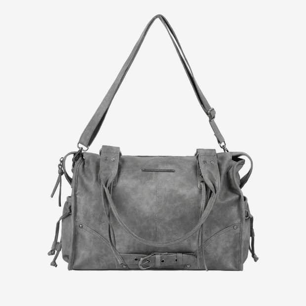 팬시클럽 벨티드 워싱 레더백 가방