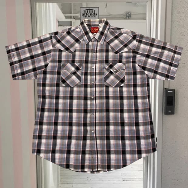 포켓 1/2 체크 셔츠 (Man XL)
