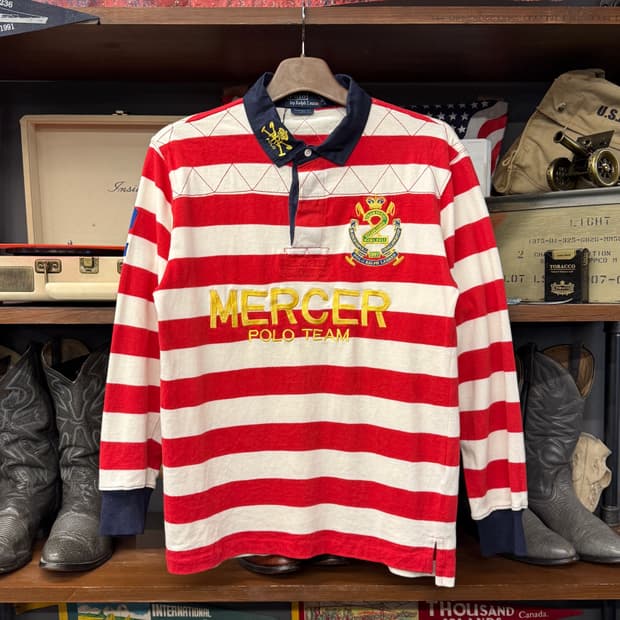 90s 폴로 랄프로렌 MERCER team 럭비 티셔츠 프레피 N1100