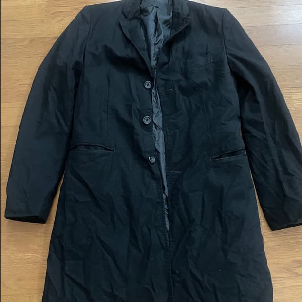 꼼데가르송 옴므 축융 폴리 코트