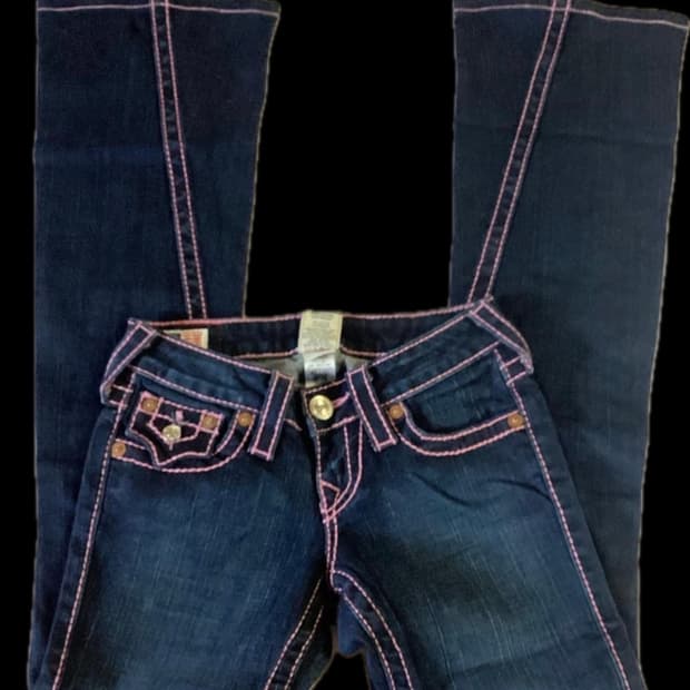 (구함글) 트루릴리젼 레인보우 조이 핑크 스티치 부츠컷