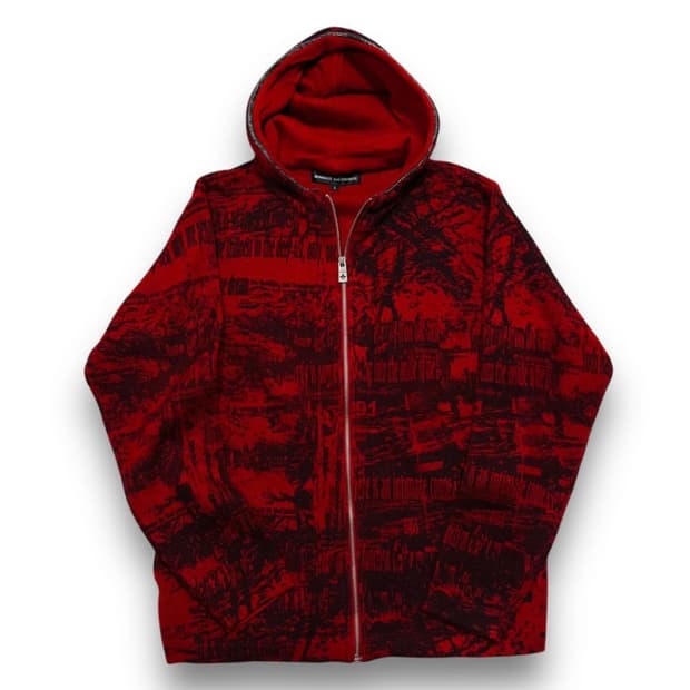 락시크 버닝 쇼 다크 블러드 빈티지 니트 후디 집업