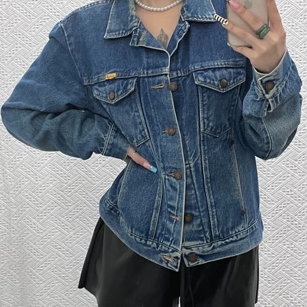 러슬러 올드스쿨 빈티지 90's 트러커 진청 데님자켓 L C13104