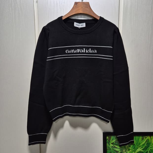 제너럴아이디어 검정 봄 니트
