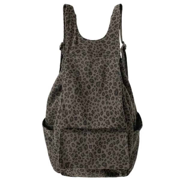 Grey Leopard Backpack