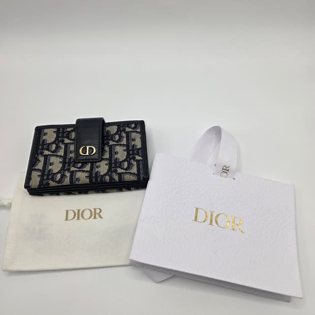 디올 오블리크 자카드 아코디언 카드지갑