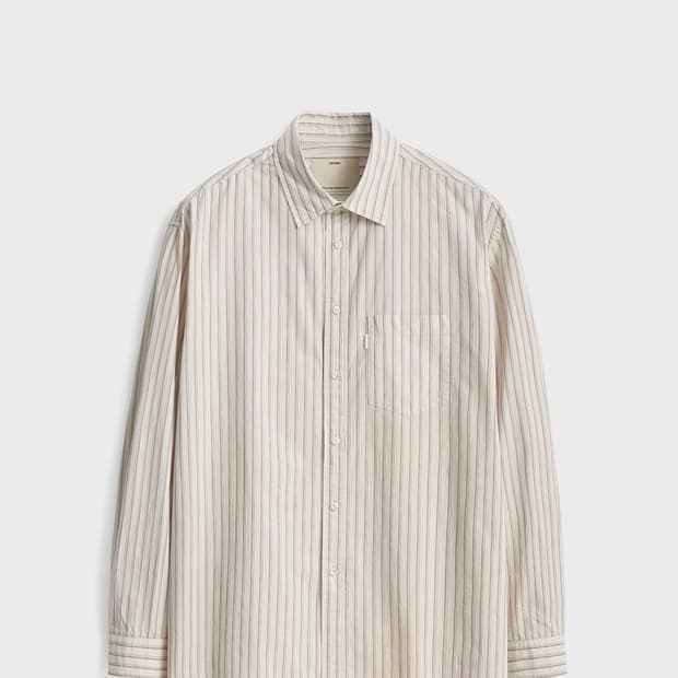 포터리 / 오가닉 코튼 컴포트 셔츠/ 베이지 스트라이프 /2 판매합니다