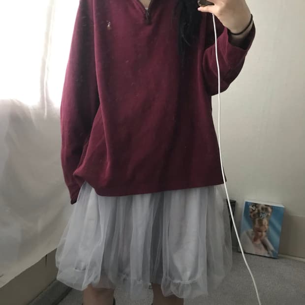 폴로 버건디 반집업