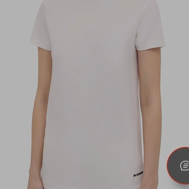 S 질샌더 JIL SANDER 여성 오가닉 로고 반팔 화이트
