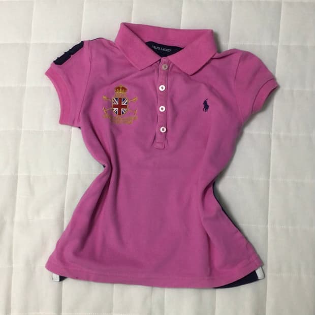 slim hot pink crop vintage polo pk shirt