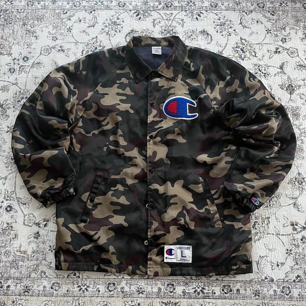 챔피온 빅로고 카모 코치자켓