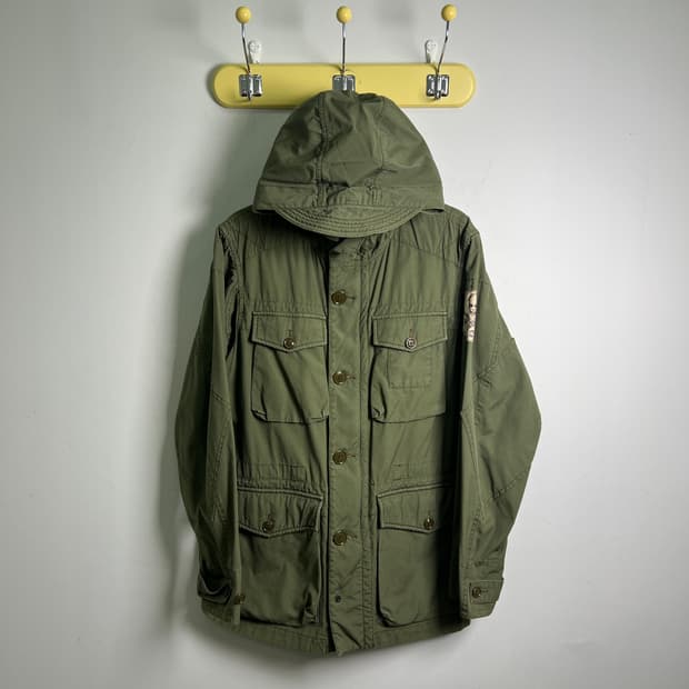 폴로 랄프로렌 진스 카키 멀티 포켓 스컬 패치 M-43 야상 자켓 M