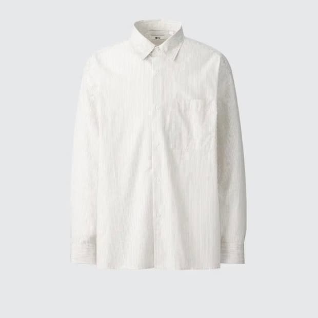 [새상품]유니클로 C 브로드클로스 오버사이즈 스트라이프 셔츠 Msize