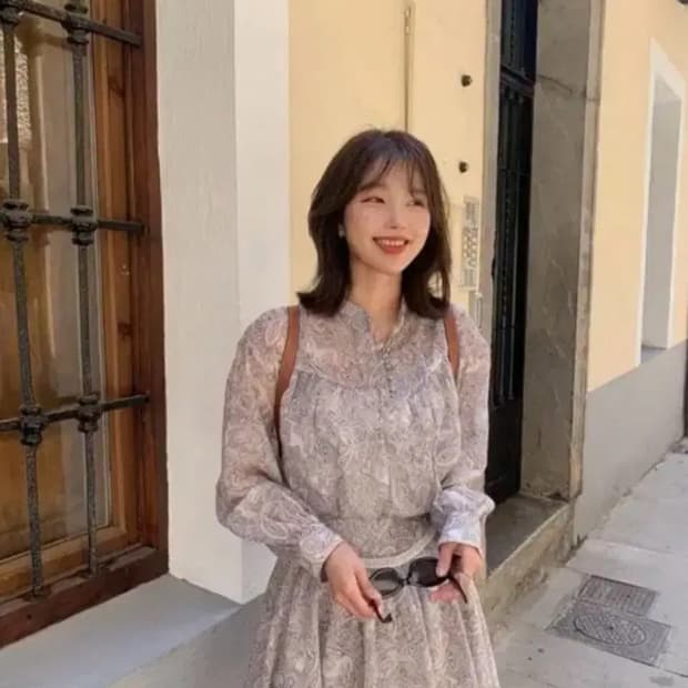 아수라 엘르 페이즐리 블라우스 스커트 쉬폰 투피스