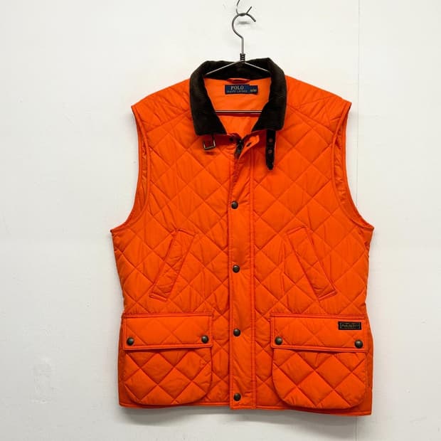 폴로 랄프로렌 오렌지 퀼팅 조끼