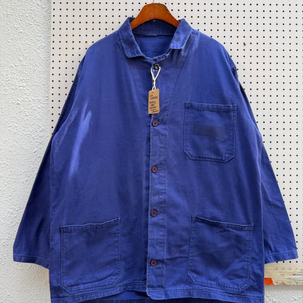 OLD VINTAGE WASHED BLUE FRENCH 프렌치워크자켓