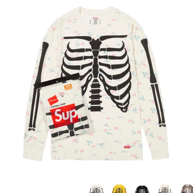 슈프림 헤인즈 본즈 플로럴