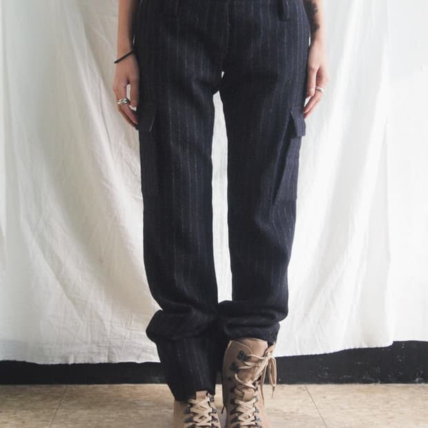 풀카운트 스트라이프 울 카고팬츠