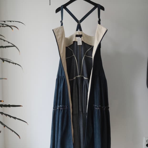 Y's denim overall skirt 