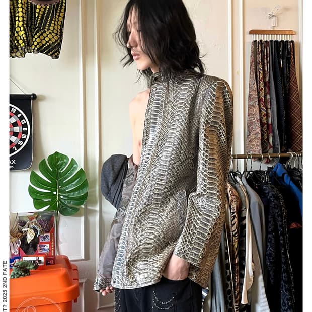 Reticulated Python Skin Leather Jacket