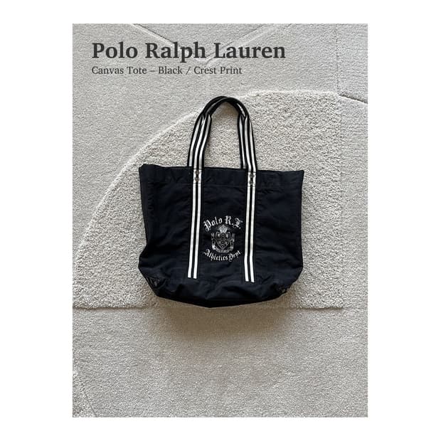 올드 폴로 랄프 로렌 캔버스 토트백