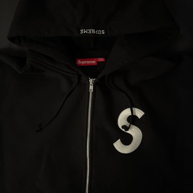슈프림 s로고 후드집업 블랙 xxl (25fw)