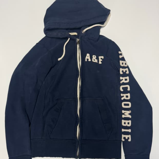 강추!! 여성 아베크롬비 사이드 스펠아웃 기모 후드집업 S 네이비