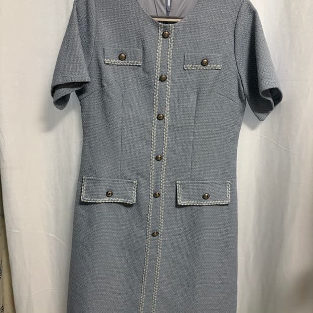 트위드 원피스 블루 데이트룩 하객룩