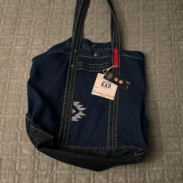 [OS] 카락터 빈티지 데님 토트백