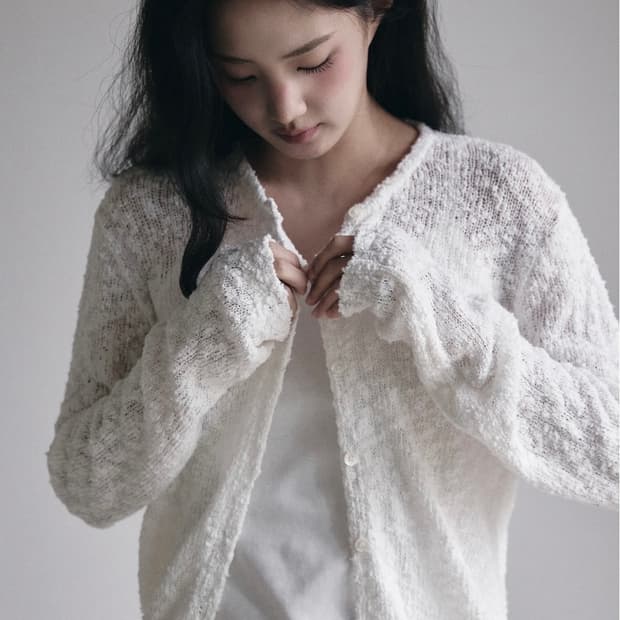 (1회착용) 윤슬샵 cotton slub 코튼 슬럽 가디건