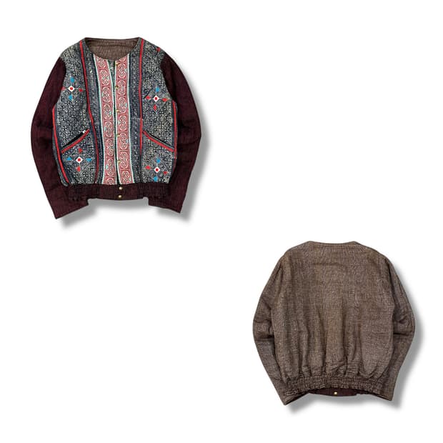  praewa 에스닉 논카라 리버시블 자켓 y14127