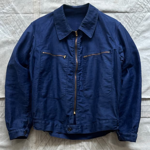 50s French moleskin cyclist jacket