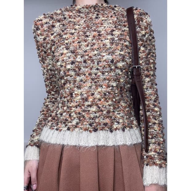 빈티지 브라운 울 니트