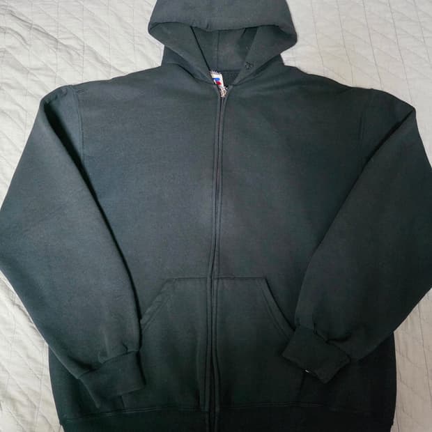 [L] 90s 빈티지 러셀 애슬레틱 후드집업 블랙 ver. 파인페이드