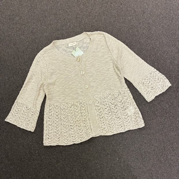 L)Japanese vintage 여성 펀칭 디자인 가디건