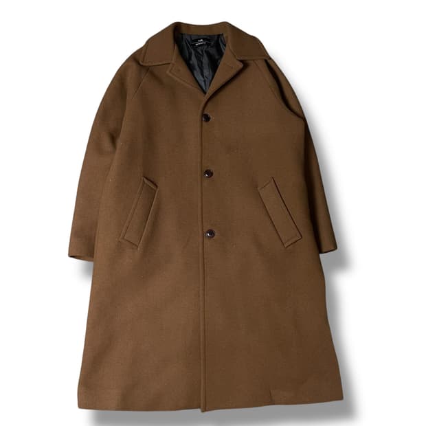 LAIK 카멜 3버튼 롱 코트 