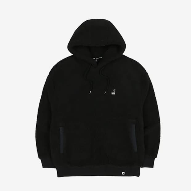 캉골 후드티 블랙 Faux shearling Hoody