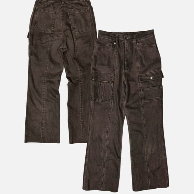 brown cargo boots-cut jean