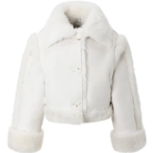 쓰리타임즈 버니퍼 무스탕 22fw 아이보리