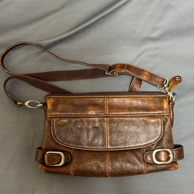 천연 소가죽 크로스백