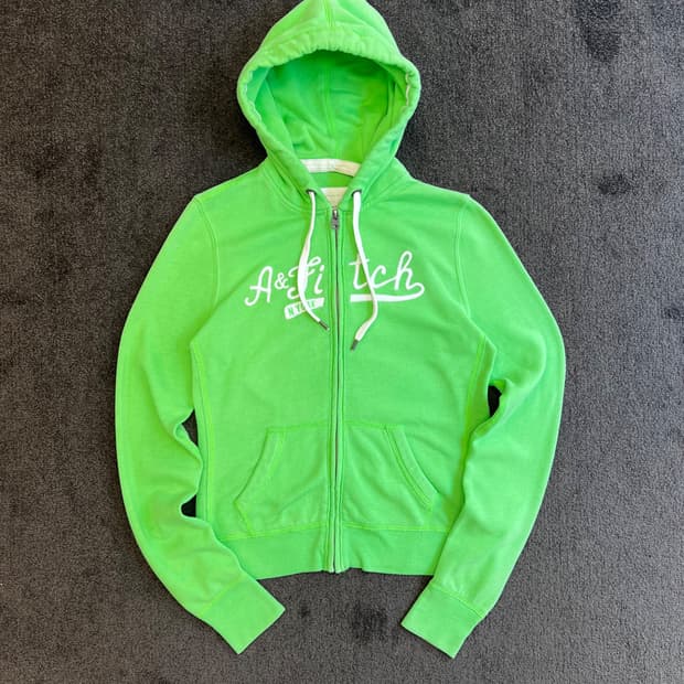 아베크롬비 Y2K 그린 후드 집업 S
