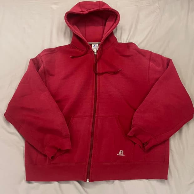 러셀 애슬레틱 스웻 후드집업 레드