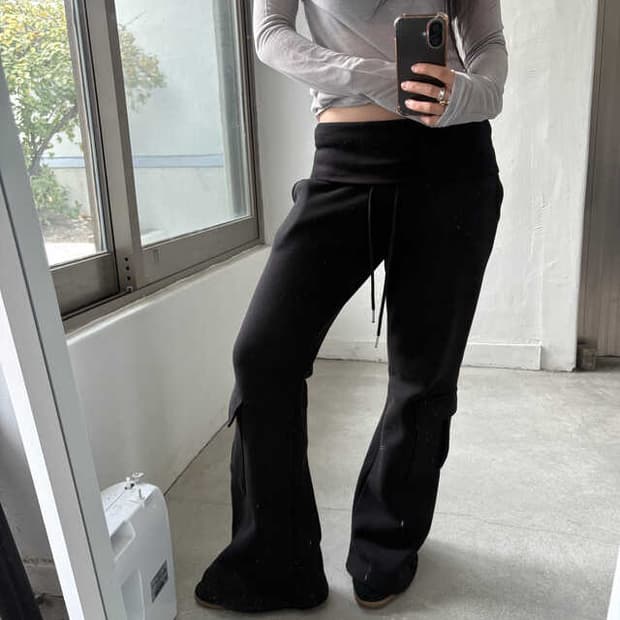 디에이디 폴드 부츠컷 팬츠 기모