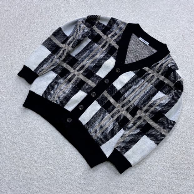 100 헨어스에드윈 체크 가디건 0320E