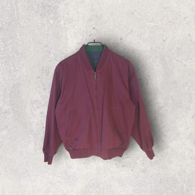 [LACOSTE ] 리버시블 블루종 자켓 (체크/버건디)
